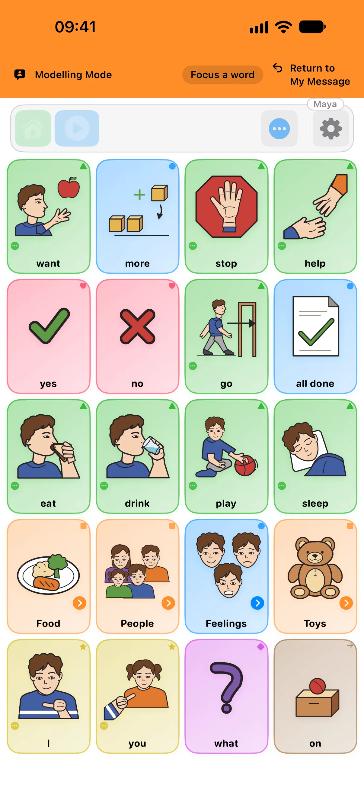Modelling Mode: show words on their board while your taps stay out of their message
