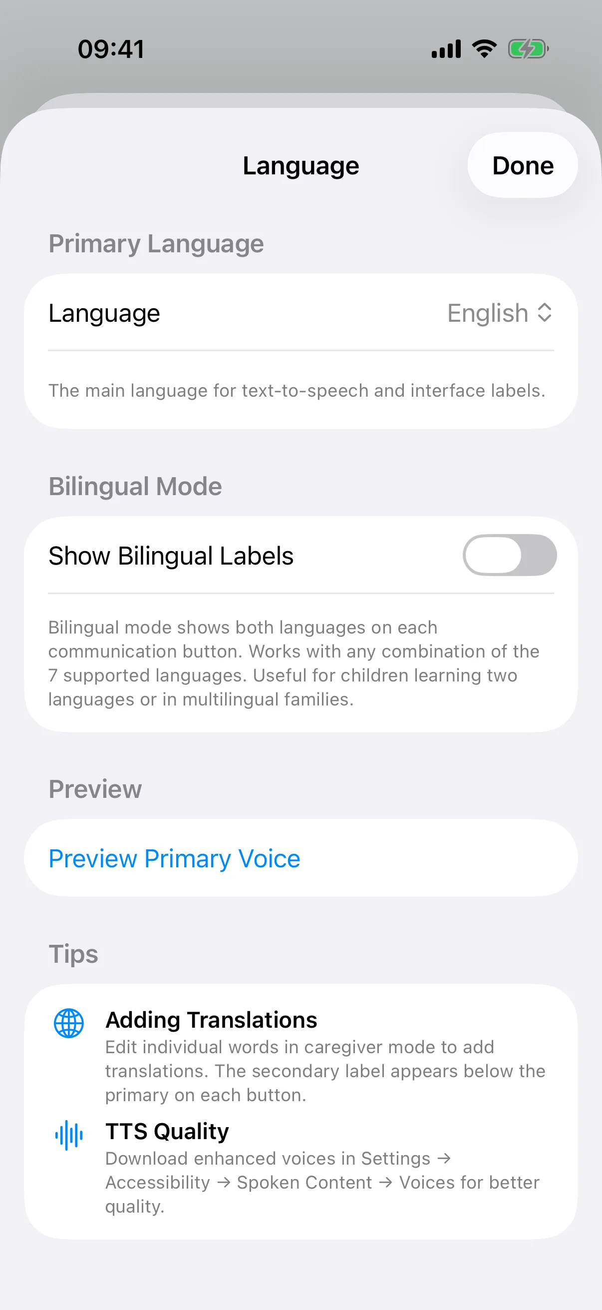 Showing Both Languages