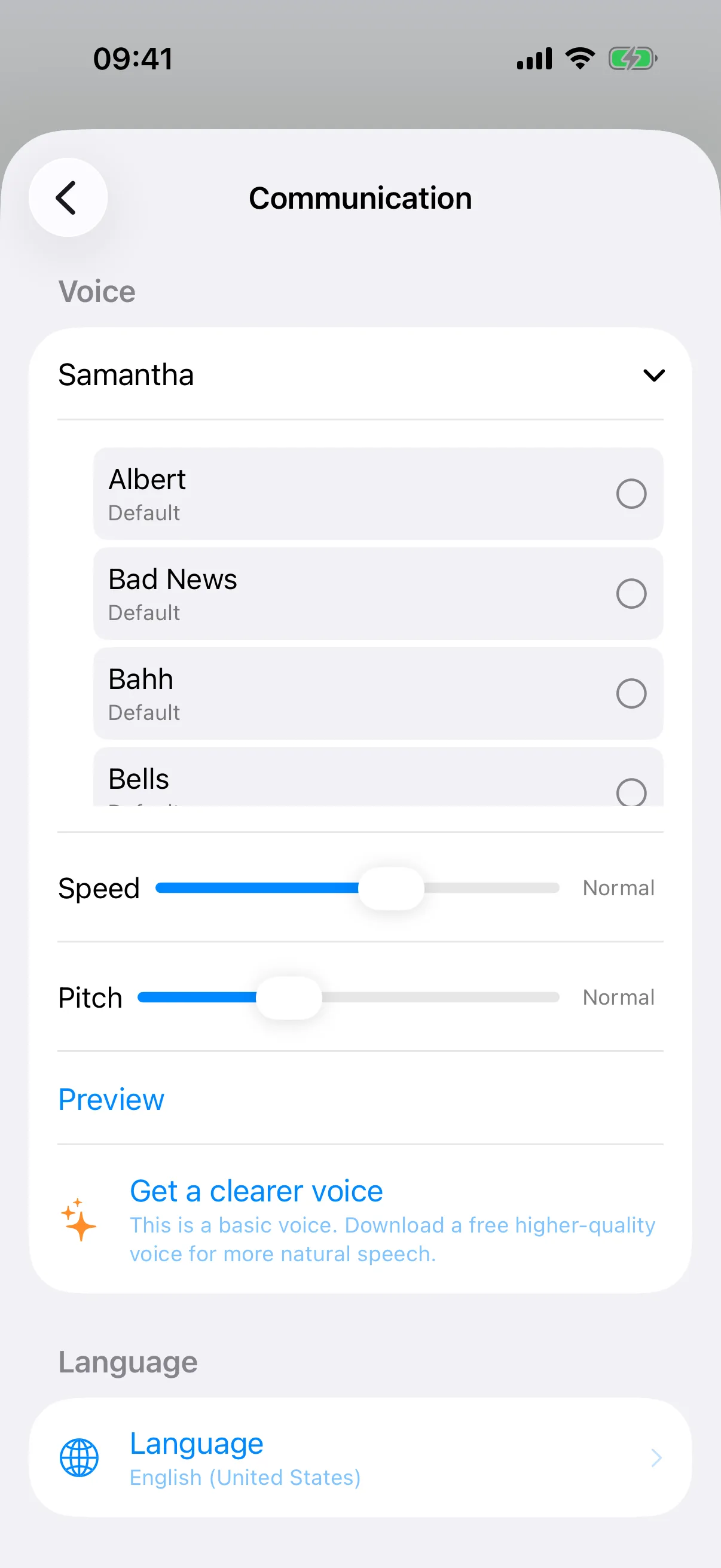 Where the Voice Settings Live